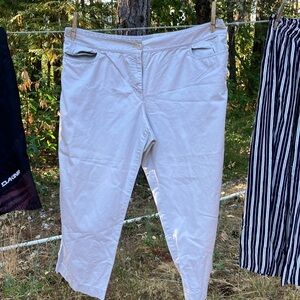 Eileen Fisher Tan capri XL with adjustable calf